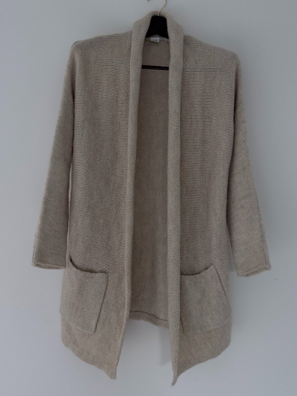 Gap Open Front Cardigan Sweater Womens Small Oatmeal Heather Wool Alpaca Duster